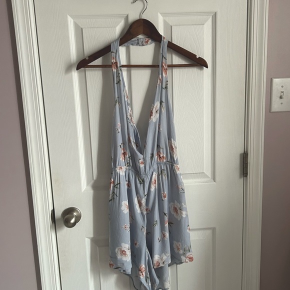 Kendall & Kylie Pants - Floral light blue romper
